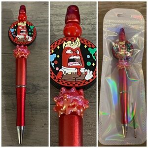 Inside Out Anger beaded focal pen